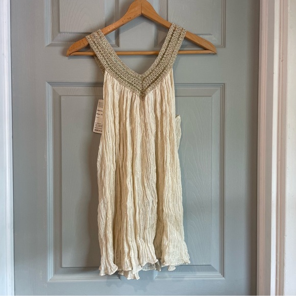 Vintage Women's One Size Made in Greece Cotton Lurex Tank Top Metallic Grecian - Picture 7 of 7